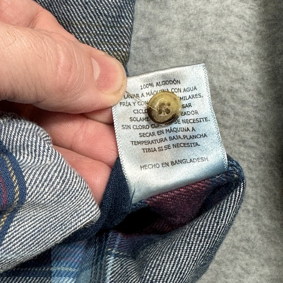 Levi's Classic Datsum Twill Shirt Mens XL Long Sleeve "Total Eclipse" Blue Plaid - Picture 7 of 11